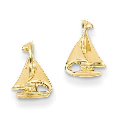 Sail Boat Earrings 14k Gold E905, MPN: E905, 637218043293
