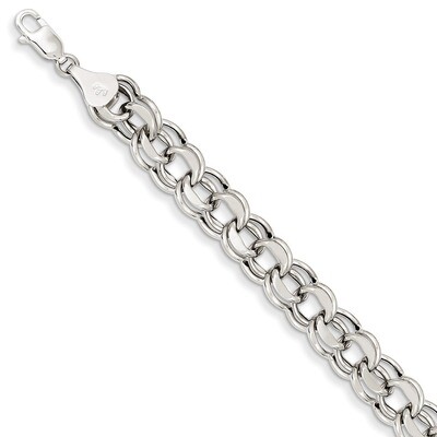 Lite 8mm Double Link Charm Bracele 7.25 Inch 14k White Gold WSD5-7.25, MPN: WSD5-7.25, 883957468846