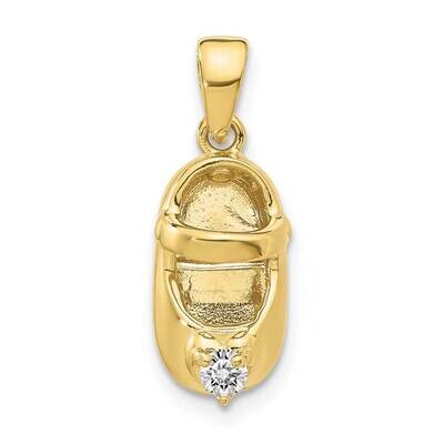 3-D April Synthetic Stone Engraveable Baby Shoe Charm 10k Gold 10K4652APR, MPN: 10K4652APR,