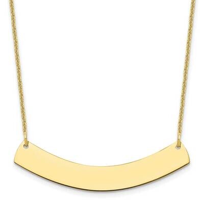 Polished Curved Blank Bar Necklace 10k Gold Medium 10XNA1205Y, MPN: 10XNA1205Y, 196904159033