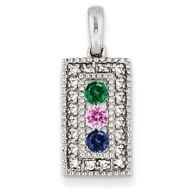 3 Birthstones Family Jewelry Diamond Semi-Set Pendant 14k White Gold XMPW41/3, MPN: XMPW41/3, 88395…