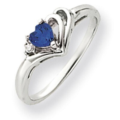 4mm Heart Sapphire Diamond Ring 14k white Gold Y4587S/A, MPN: Y4587S/A, 883957449531