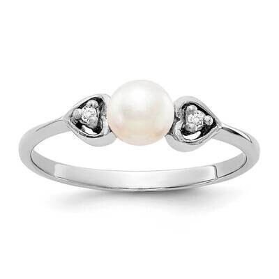 4.5mm Freshwater Cultured Pearl Diamond Ring 14k White Gold Y1937PL_AA, MPN: Y1937PL_AA, 1911015480…