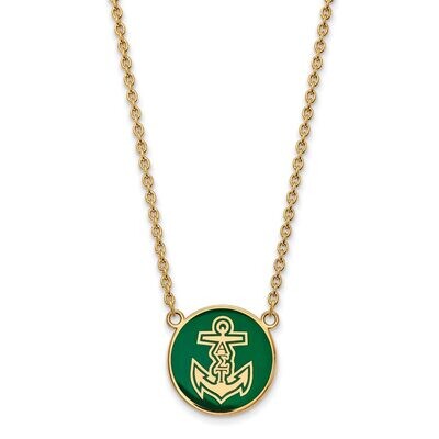 Alpha Sigma Tau Small Enameled Pendant with 18 Inch Chain Gold-plated Silver GP043ALS-18, MPN: GP04…