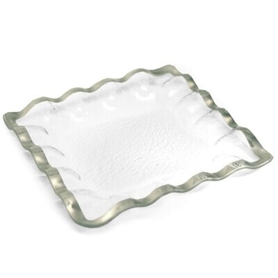 Annieglass Ruffle Platinum Square Server 11 1/2 Inch, MPN: P209, UPC: