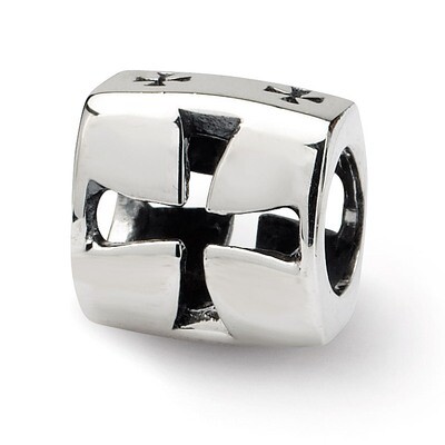 Maltese Cross Bead - Sterling Silver QRS470, MPN: QRS470, 883957721040