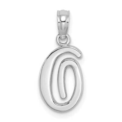 O Script Initial Charm 10k White Gold Polished 10K6422WO, MPN: 10K6422WO,