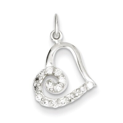 Heart Pendant Sterling Silver Diamond QP2703, MPN: QP2703, 883957545745