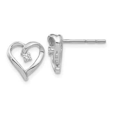 Aa Diamond Heart Earrings 14k White Gold EM5522-005-WA, MPN: EM5522-005-WA, 883957093444
