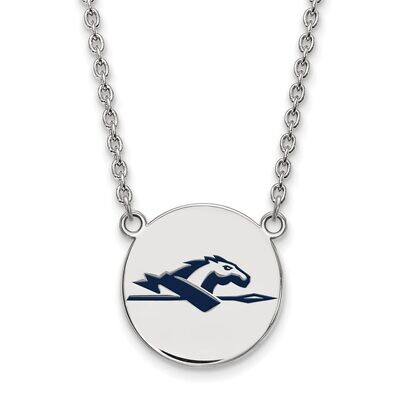 Longwood University Large Enamel Disc Necklace Sterling Silver SS023LOC-18, MPN: SS023LOC-18, 88677…