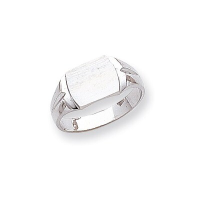 Mens Signet Ring 14k White Gold D1841, MPN: D1841, 883957478104