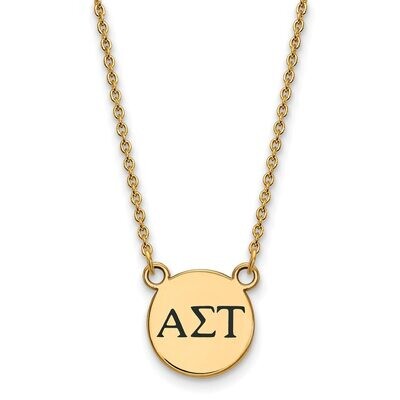 Alpha Sigma Tau Extra Small Enameled Pendant with 18 Inch Chain Gold-plated Silver GP016ALS-18, MPN…