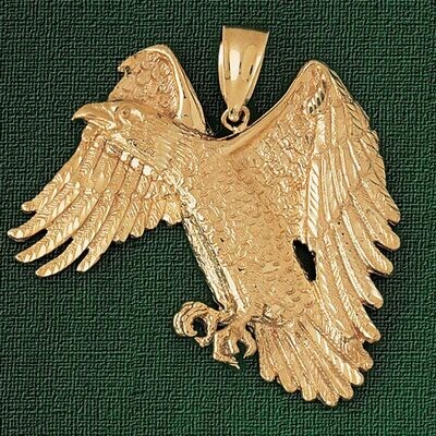 Dazzlers Jewelry Flying Eagle Pendant Necklace Charm Bracelet in Yellow, White or Rose Gold 2771, M…