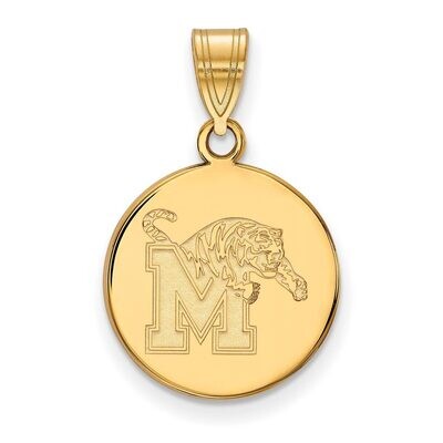 University of Memphis Medium Disc Pendant Gold-plated Silver GP040UMP, MPN: GP040UMP, 886774941134
