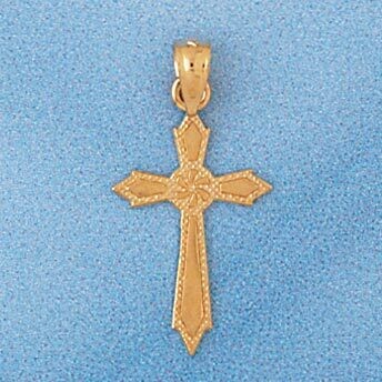Dazzlers Jewelry Cross Pendant Necklace Charm Bracelet in Yellow, White or Rose Gold 7728, MPN: DZ-…