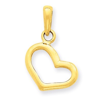 Plain Heart Pendant 14k Gold Solid Polished K803, MPN: K803, 883957902111