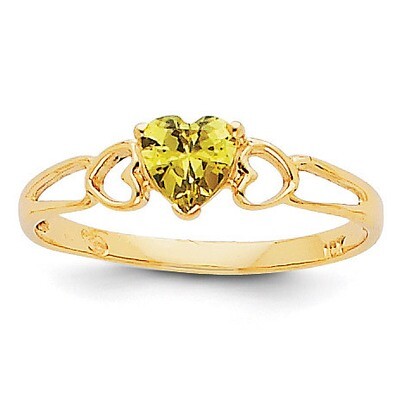 Peridot Birthstone Ring 14k Gold XBR161, MPN: XBR161, 883957444710