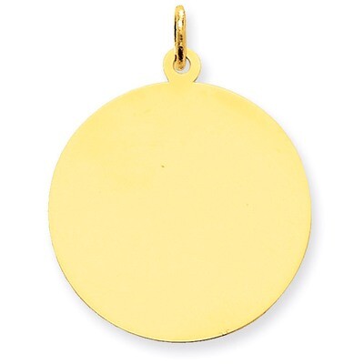 Plain .011 Gauge Circular Engravable Disc Charm 14k Gold XM139/11, MPN: XM139/11, 883957485317