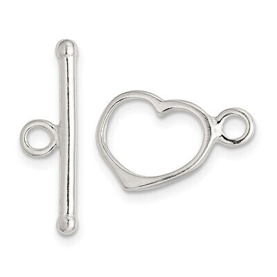 Heart Toggle Clasp Sterling Silver Polished SS4998, MPN: SS4998,