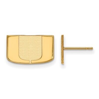 University of Miami x-Small Post Earring 14k Yellow Gold 4Y008UMF, MPN: 4Y008UMF, 886774867915