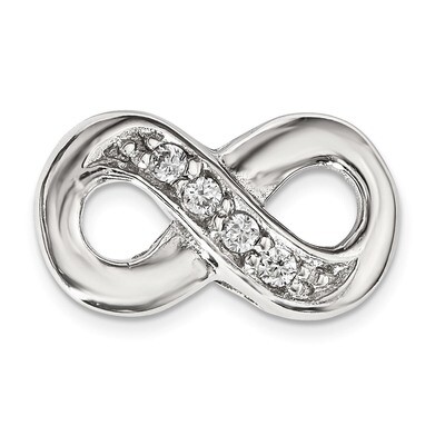 CZ Infinity Slide Charm Sterling Silver Rhodium-plated QC9013, MPN: QC9013, 886774649153