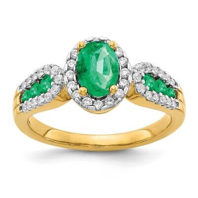 Emerald Ring 14k Gold Diamond RM5745-EM-033-YA, MPN: RM5745-EM-033-YA, 883957453989