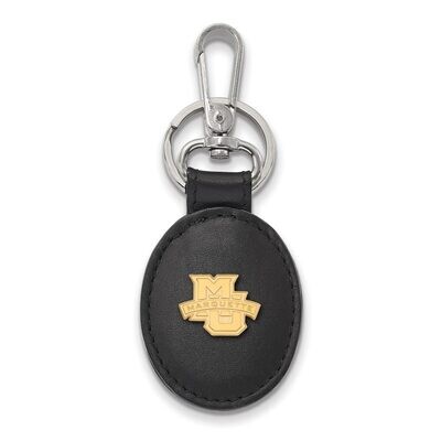 Marquette University Black Leather Oval Key Chain Gold-plated Silver GP005MAR-K1, MPN: GP005MAR-K1,…