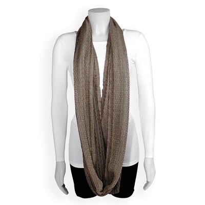 Brown Silver Metallic Stripe Infinity Scarf GM13100, MPN: GM13100, 191101416088