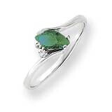 7x3.5mm Marquise Emerald Diamond Ring 14k White Gold Y4746E_AA, MPN: Y4746E_AA, 883957606781