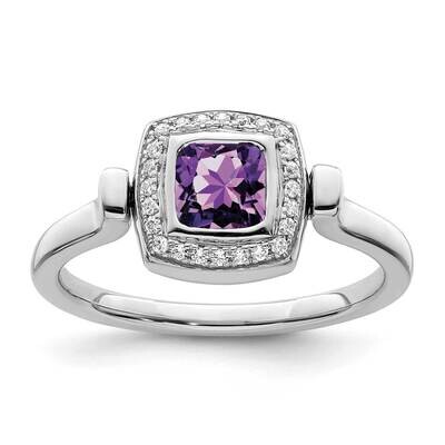Amethyst and Diamond Flip Ring 14k White Gold Polished RM8231-AM-027-WA, MPN: RM8231-AM-027-WA,