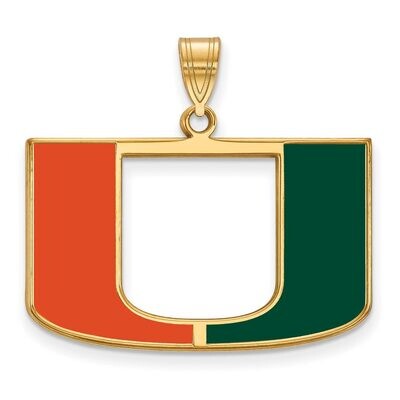 University of Miami Large Enamel Pendant Gold-plated Silver GP032UMF, MPN: GP032UMF, 886774935379