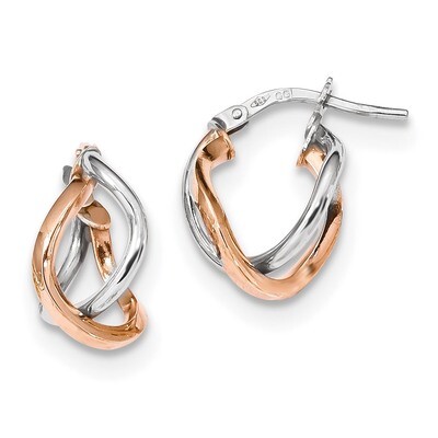 Fancy Hoops Earrings 14k Two-tone Gold TF1197, MPN: TF1197, 191101144028