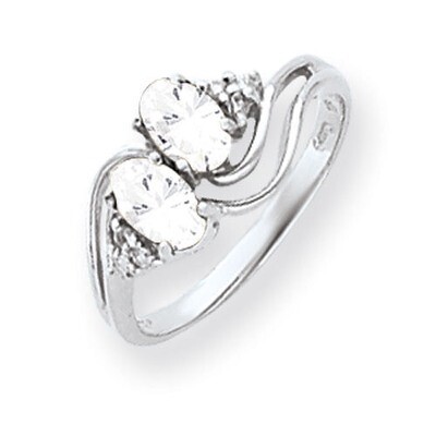 Cubic Zirconia Diamond Ring 14k white Gold 6x4mm Oval Y4618CZ/A, MPN: Y4618CZ/A, 883957467702