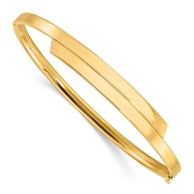 2 16 Polished Overlap Hinged Bangle 14k Gold DB718, MPN: DB718, 191101562587