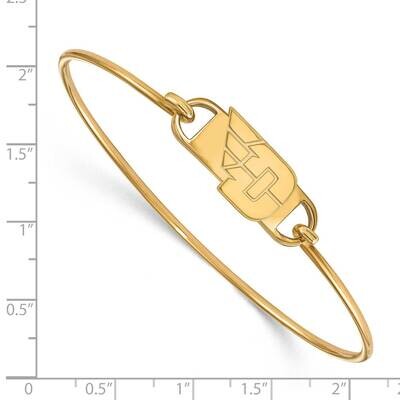 University of Dayton Small Ctr Wire Bangle Gold-plated Sterling Silver GP021UD-7, MPN: GP021UD-7, 1…