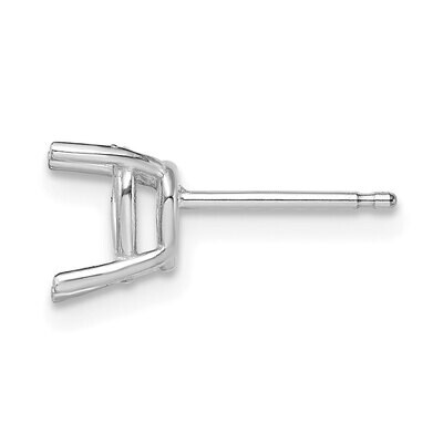 Heart 4-Prong 3.0mm Post Earring Mounting 14k White Gold WG395, MPN: WG395,