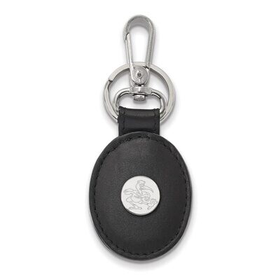 University of Miami Black Leather Oval Key Chain Sterling Silver SS054UMF-K1, MPN: SS054UMF-K1, 886…