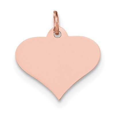 Plain .013 Gauge Engravable Heart Disc Charm 14k Rose Gold XRM568/13, MPN: XRM568/13, 191101454141