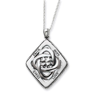 Family Blessings 18 Inch Necklace Sterling Silver Antiqued QSX242, MPN: QSX242, 883957716954