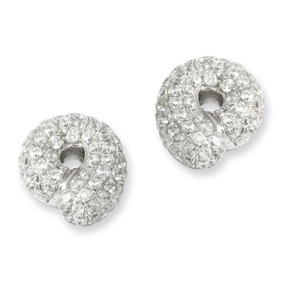 CZ Brilliant Embers Post Earrings Sterling Silver QMP444