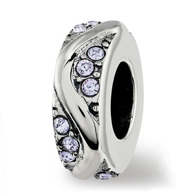 Swarovski Crystal Wave Spacer Bead Sterling Silver QRS3763, MPN: QRS3763,
