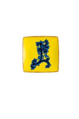 Versace Christmas Holiday Alphabet Canape Dish Alphabet Letter E 4 3/4 Inch Square, MPN: 11940-4036…