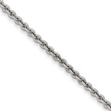 Silver-tone Steel 3.75mm Rolo Pocket Watch Chain FTL163W, MPN: FTL163W,