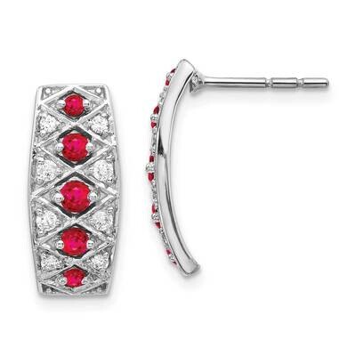 SI1/SI2 G H I &amp; Cr. Ruby Fancy Earrings 14k White Gold Lab Grown Diamond EM3850-RU-030-WLG, MPN: EM…