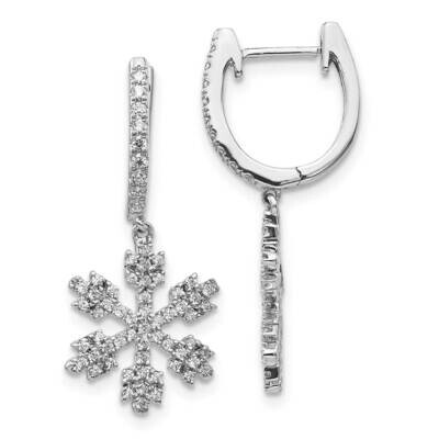 Snowflake Earrings 14k White Gold Diamond EM5538-050-WA, MPN: EM5538-050-WA, 883957273617