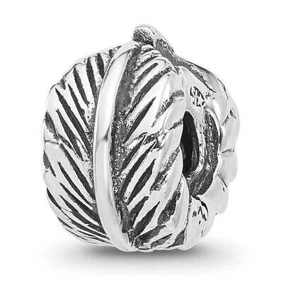 Antiqued Leaf Clip Bead Sterling Silver QRS4395, MPN: QRS4395,