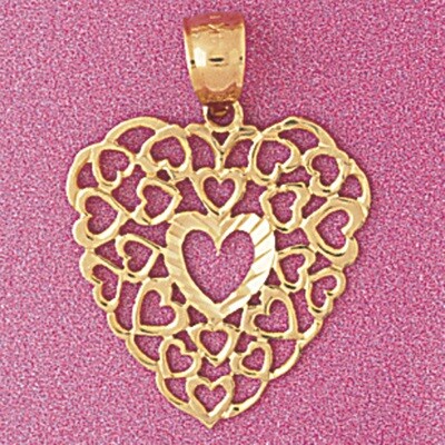 Dazzlers Jewelry Heart Pendant Necklace Charm Bracelet in Yellow, White or Rose Gold 3812, MPN: DZ-…