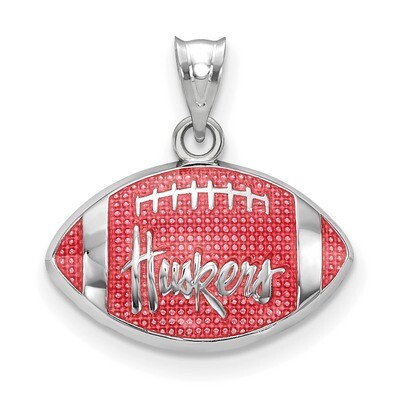 University of Nebraska Huskers Enameled Football Pendant Sterling Silver SS508UNE, MPN: SS508UNE, 6…
