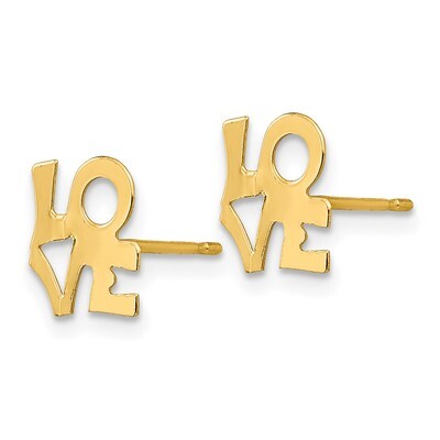 LOVE Post Earring - 14k Gold SE2038 by Madi K, MPN: SE2038, 886774999876