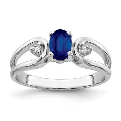 6x4mm Oval Sapphire Aaa Diamond Ring 14k White Gold Y2082S/AAA, MPN: Y2082S_AA, 883957709949